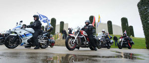 Bikers make an entrance