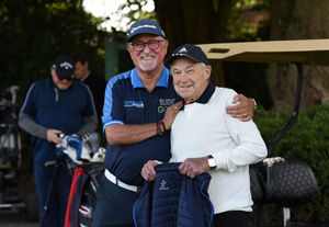Wolves Former Players Association administration manager Richard Green with Terry Wharton at an FPA golf day