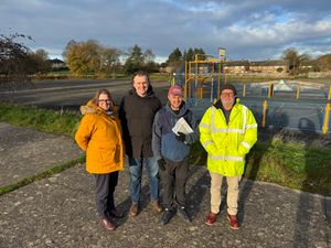 Camlins landscape director Paul Shirley Smith (right) was given a tour of the site by town council clerk Helen Ball (left) and council leader Rob Wilson