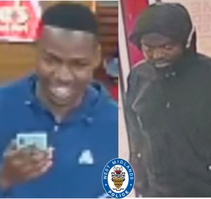 Do you recognise these men? Police want to speak to them after a teenager was stabbed in West Bromwich. Photo: West Midlands Police