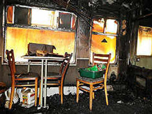 Supporting image for story: SVR railcar ruined in fire