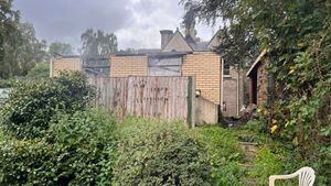 The garage at Chirk Bank photos:  James Lewis Shropshire Fire and Rescue Service