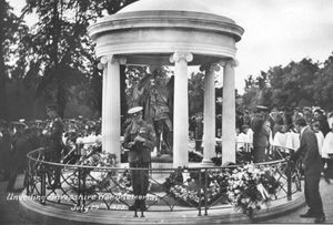 Unveiling of Shropshire War Memorial, Shrewsbury, on July 29, 1922. This is from a postcard loaned by Ray Farlow of Bridgnorth