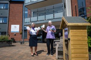 Placed in a shared outdoor area, the library is accessible at any time offering a dedicated space for the entire Telford Hall Care Home community. 
