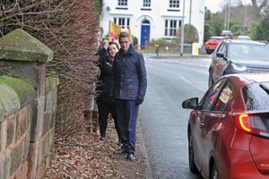 Gavin Williamson joined campaigners to walk from Codsall Community High School to Perton to highlight the alleged dangers of the route