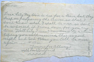 The first of the letters written by Wilfred Edwards