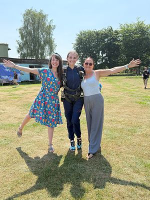 Big sister Jessica and mom Joanna - both very happy to have Emily back on solid ground!