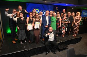 All the award nominees on stage after the event