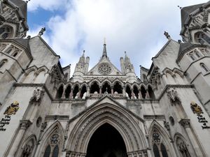 The main entrance to the Royal Courts of Justice in central London