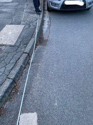 Police got their tape measure out to show how far the car was away from the junction. Picture: Telford & Wrekin Police