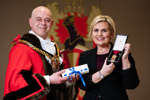Lisa with Mayor of Wolverhampton Greg Brackenbridge