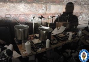 Officers found a suspected drugs lab in the railway arches under Aston station. Photo: West Midlands Police