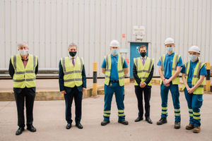 Sir Keir Starmer, Mark Drakeford and Ken Skates meet apprentices at Kronospan