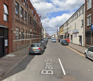 Barr Street, Birmingham, near to where the fire has taken place
