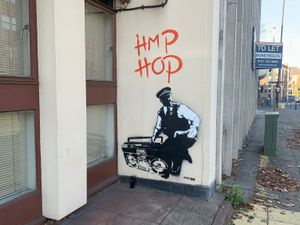 Supporting image for story: Banksy-inspired street art appears in Wolverhampton city centre