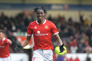 Elijah Adebayo scored his first brace in professional football against Exeter