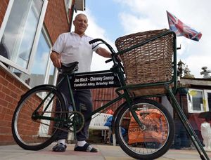 Jake Pearson with one of his latest bikes - a 1930s bicycle used by chimney sweep Joe Black, of Brierley Hill.