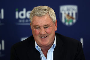 Steve Bruce Head Coach / Manager of West Bromwich Albion during his unveiling press conference at The Hawthorns, the home stadium of West Bromwich Albion on February 4, 2022 in Walsall, England. (Photo by Adam Fradgley/West Bromwich Albion FC via Getty Images).