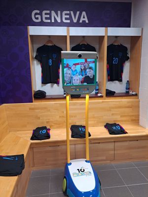 Bridgnorth Spartans players have explored the England dressing room using the robot