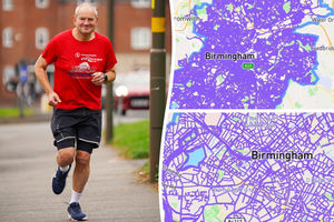 Nigel Beecroft, of Harborne, Birmingham has run down nearly all 8,000 streets and cul-de-sacs in the Birmingham, covering 2,500 miles in the process.