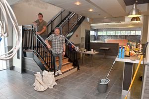 Nicc Bennett and Andy Evans in what will be the main bar-room of the new venue