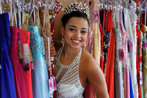 Supporting image for story: Miss Wolverhampton pays bridal and prom dress shop a visit - WATCH
