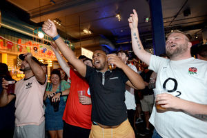 Fans cheer England in the Royal London