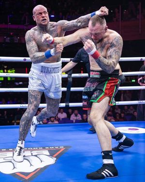 Aaron Ashton, right, in action