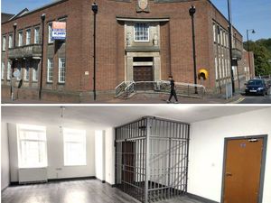 Supporting image for story: Flat in Dudley's former police station features prison cell in living room with £750 per month asking price