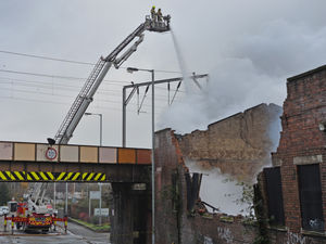 Supporting image for story: Railway reopens but road closure and diversions remain as major Wolverhampton fire probe under way