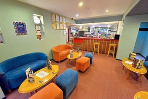 The cheery waiting area
