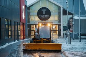 Workers out clearing routes at Telford Town Centre. Picture: Jamie Ricketts