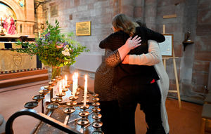 Donna Ockenden, Sonia Leigh and Tamsin Bell met and lit candles at Shrewsbury Abbey