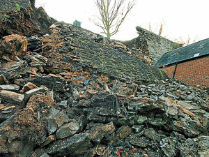 Supporting image for story: 800-year-old Ludlow Town Walls collapses