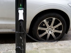 An electric car being charged