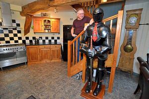 Les Gosling inside the windmill