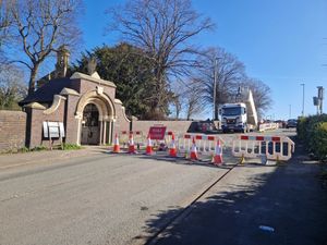 A section of Leys Road in Brierley Hill is closed. (Photo: Dan Stacey)