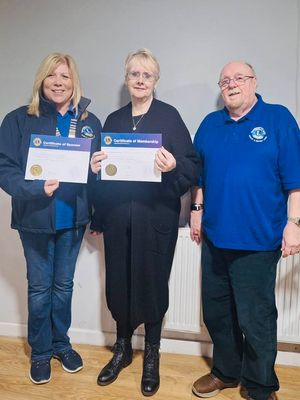 Lions President Debra Coburn, Mandy Shaw and Lion Treasurer Peter Fielding.