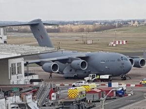 Supporting image for story: Emergency landing after smoke in the cockpit of giant RAF plane over Midlands 
