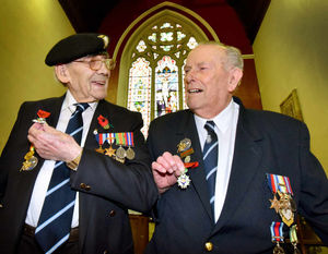 Veterans Jack Hill and Dennis Nightingale with their medals