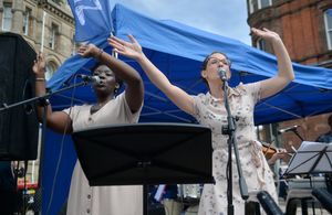 The singalong packed Queen Square