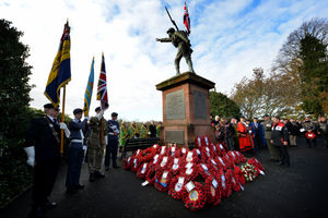 The Bridgnorth Remembrance Sunday service at the war memorial