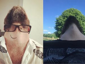 Supporting image for story: Bearded men are making hilarious optical illusions by taking pics of their necks