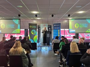 Rachel Wood, Stoke-on-Trent and Staffordshire Growth Hub Manager speaks at the Staffordshire Funding Festival