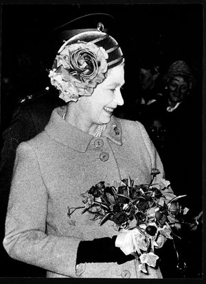 The Queen seems happy to be in Shropshire during a visit to Tern Hill barracks in the early 1981
