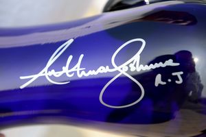 The glass glove signed by Anthony Joshua