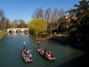 Punters on the river in Cambridge