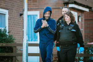 The police raid in Brookside, Telford