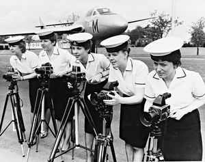 Training at the Joint School of Photography, RAF Cosford, in May 1983. The WRENs in the photograph are (from left) Julie Scholes, Leslie Hyder, Gillian Chance, Jane Robertson and Sally Howard.