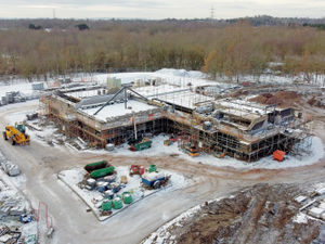 Supporting image for story: New photo shows work progressing on construction of new crematorium in 'tranquil setting'